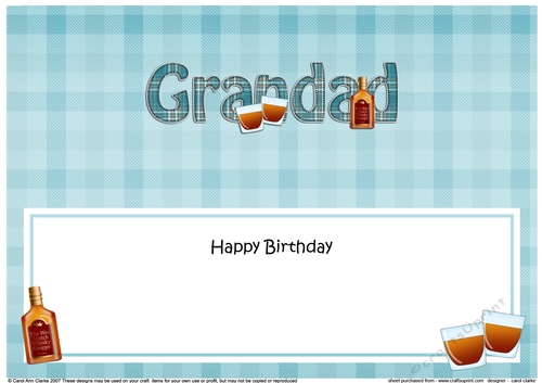 Large DL Happy Birthday GRANDAD insert