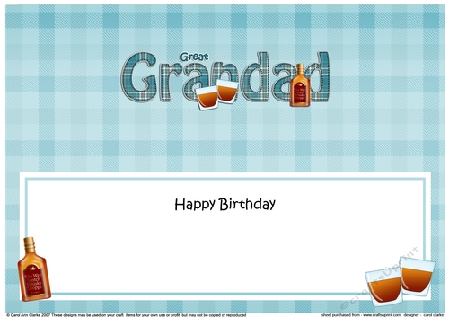 Large DL Happy Birthday GREAT GRANDAD insert