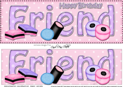 Large DL Happy Birthday FRIEND 3D decoupage