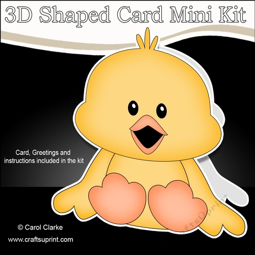 3D Shaped Card  Kit - Cute Little Chick Quackers