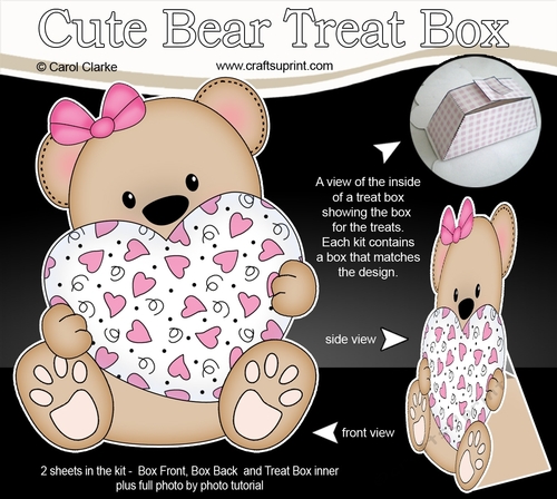 3D Cute Bear Treat Box Gift Set Mini Kit - Cute Little Livvy Bear