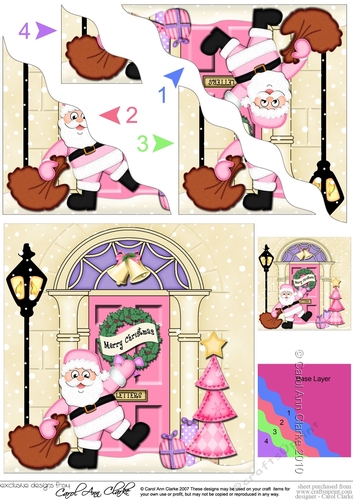 Santa is at the Door - Christmas Wavy Corner Side Stacker