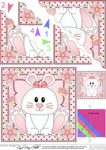 Cute Little Bunny Scalloped Corner Stacker