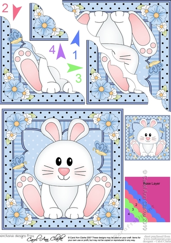 Cute Little Bunny Scalloped Corner Stacker