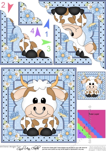 Cute Little Billy Bull Scalloped Corner Stacker