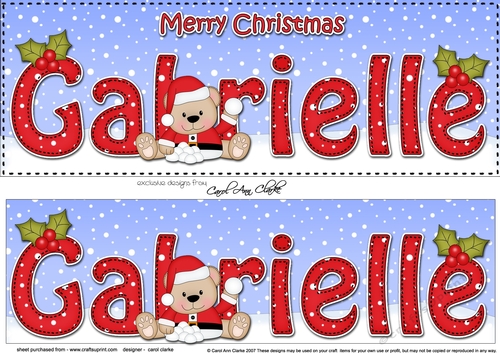 Large DL Merry Christmas GABRIELLE 3D decoupage 
