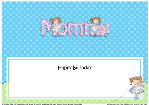 Large DL Happy Birthday MOMMY insert