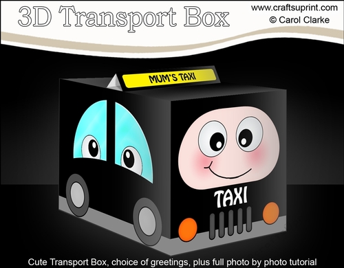 3D Cute Transport Treat Box Gift Set Mini Kit - Black Taxi