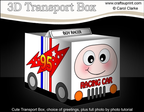 3D Cute Transport Treat Box Gift Set Mini Kit - Racing Car