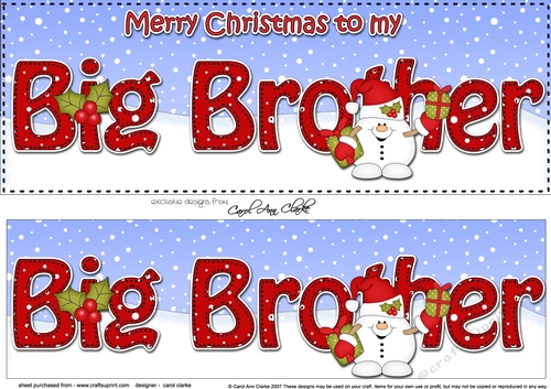 Large DL Merry Christmas BIG BROTHER 3D decoupage 