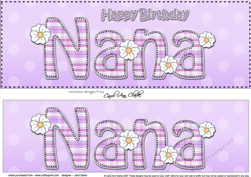 Large DL Happy Birthday NANA 3D decoupage