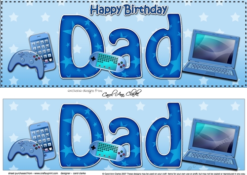 Large DL Happy Birthday DAD 3D decoupage