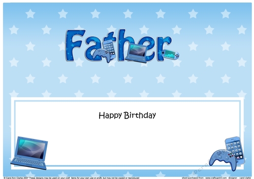 Large DL Happy Birthday FATHER insert