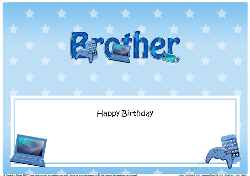 Large DL Happy Birthday BROTHER insert