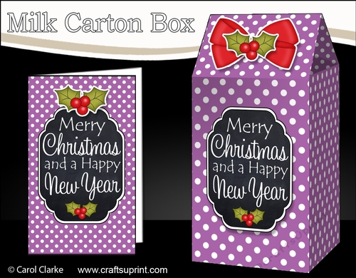 3D Christmas Spots Milk Carton Treat Box