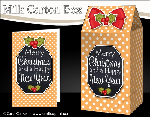 3D Christmas Spots Milk Carton Treat Box