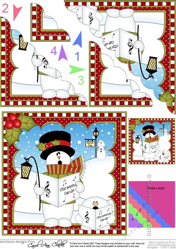 Christmas Snowman Rio Scalloped Corner Stacker