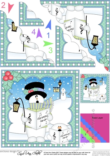 Christmas Snowman Rio Scalloped Corner Stacker