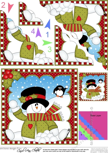 Christmas Snowman Rio Scalloped Corner Stacker