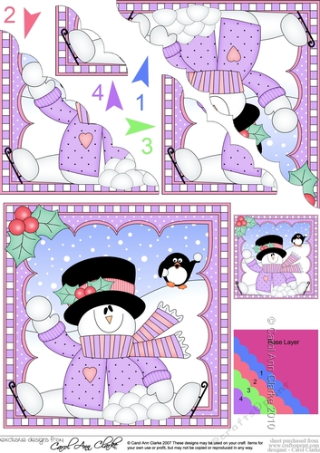 Christmas Snowman Rio Scalloped Corner Stacker