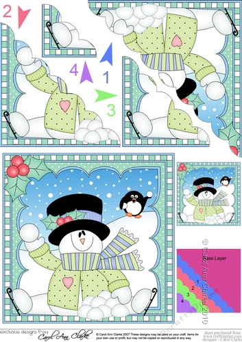 Christmas Snowman Rio Scalloped Corner Stacker