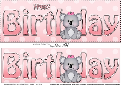 Large DL HAPPY BIRTHDAY 3D decoupage
