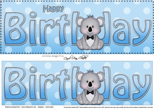 Large DL HAPPY BIRTHDAY 3D decoupage