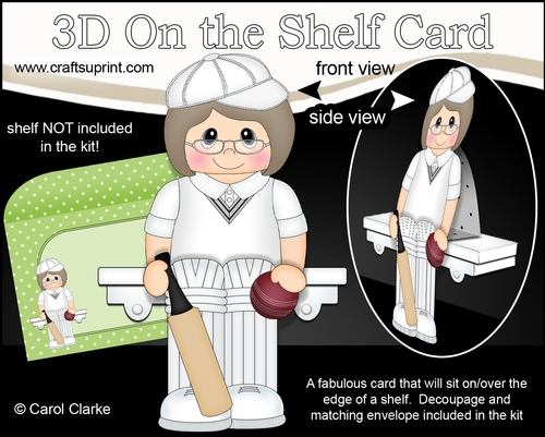 3D On the Shelf Card Kit - Little Cricketer Jeana