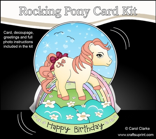 3D Shaped Rocking Card Mini Kit  -   Cute Little Pony Buttercup