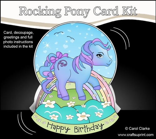 3D Shaped Rocking Card Mini Kit  -   Cute Little Pony Carousel