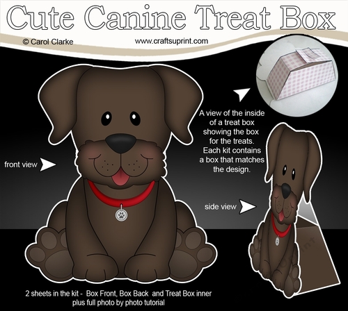 3D Cute Canine Treat Box Gift Set Mini Kit - Little Chocolate Labrador Dog Chip