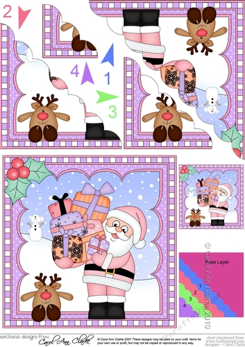 Christmas Santa Scalloped Corner Stacker