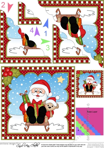 Christmas Santa Scalloped Corner Stacker