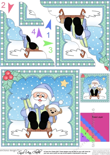 Christmas Santa Scalloped Corner Stacker