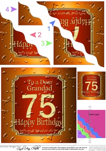 70th Birthday Grandad Beer Label Wavy Corner side stacker