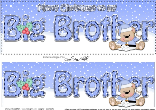 Large DL Merry Christmas BIG BROTHER 3D decoupage 