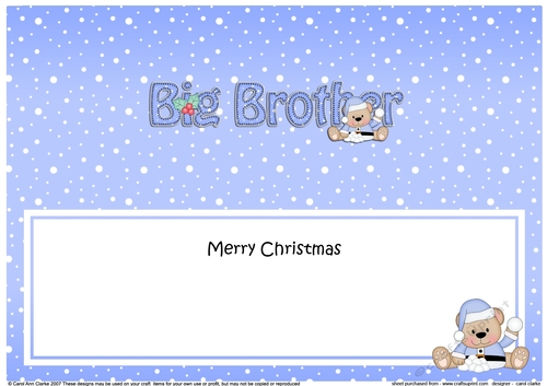 Large DL Merry Christmas BIG BROTHER insert