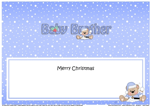 Large DL Merry Christmas BABY BROTHER insert