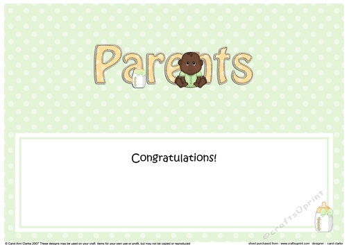 Large DL Ethnic New Baby TO THE PROUD NEW PARENTS insert