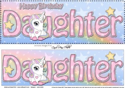 Large DL Happy Birthday DAUGHTER 3D decoupage