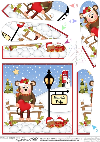 Christmas Chunky Monkey is at the North Pole Fan Pyramage Topper