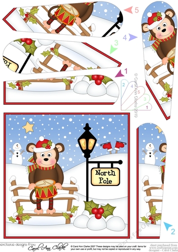 Christmas Chunky Monkey is at the North Pole Fan Pyramage Topper
