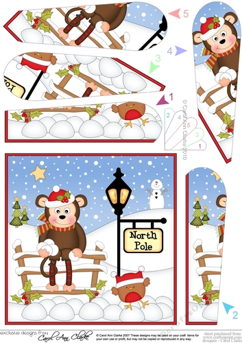 Christmas Chunky Monkey is at the North Pole Fan Pyramage Topper