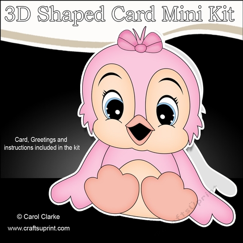 3D Shaped Card  Kit - Cute Little Birdie Bird 