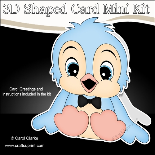 3D Shaped Card  Kit - Cute Little B-Jay Bird