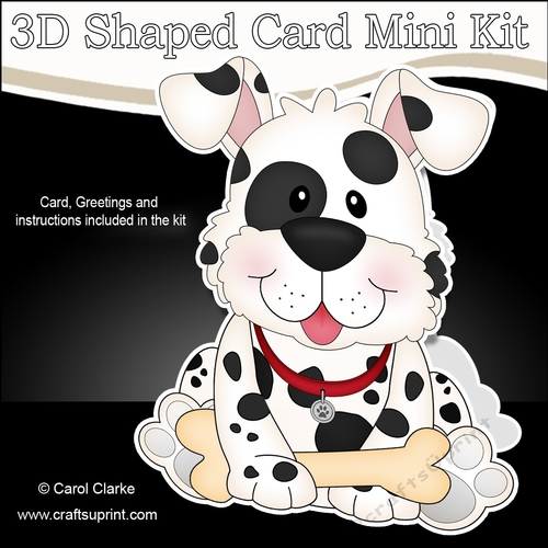3D Shaped Card  Kit - Little Spotty Dog Spot