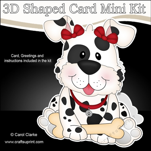 3D Shaped Card  Kit - Little Spotty Dog Mitzi