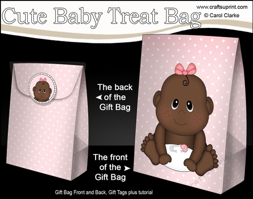 3D Gift Bag Mini Kit - Cute Little Ethnic Baby Girl Ronna