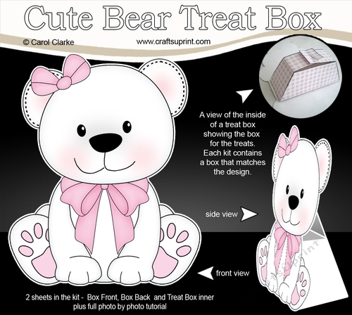 3D Cute Bear Treat Box Gift Set Mini Kit - Cute Little Belle Bear