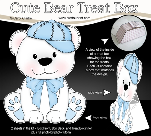 3D Cute Bear Treat Box Gift Set Mini Kit - Cute Little Bobbi Bear